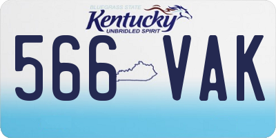 KY license plate 566VAK
