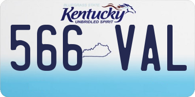 KY license plate 566VAL
