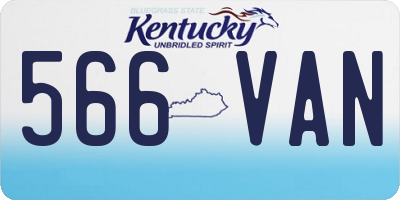 KY license plate 566VAN