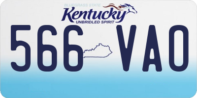 KY license plate 566VAO