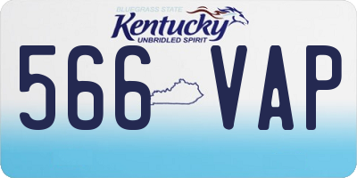 KY license plate 566VAP