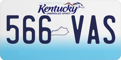KY license plate 566VAS
