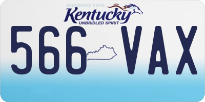 KY license plate 566VAX