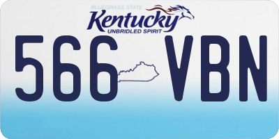 KY license plate 566VBN