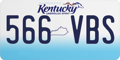 KY license plate 566VBS