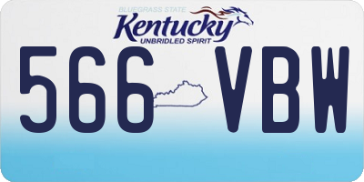KY license plate 566VBW