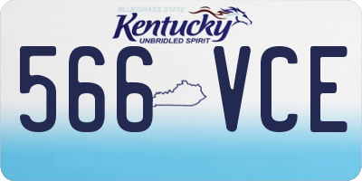 KY license plate 566VCE