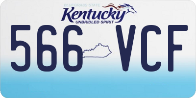 KY license plate 566VCF
