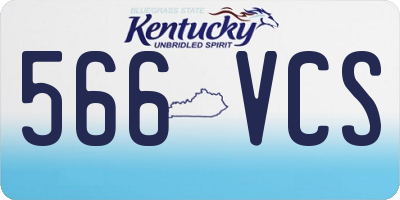 KY license plate 566VCS