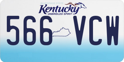 KY license plate 566VCW