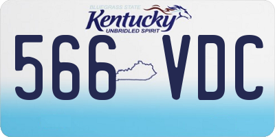 KY license plate 566VDC