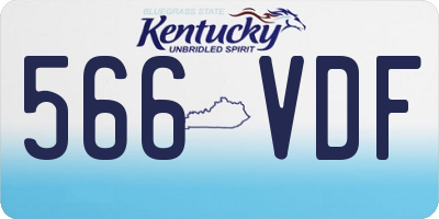 KY license plate 566VDF