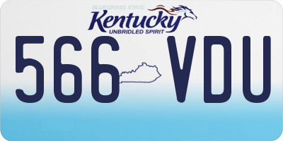 KY license plate 566VDU