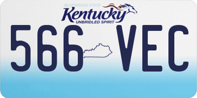 KY license plate 566VEC
