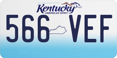 KY license plate 566VEF