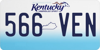 KY license plate 566VEN