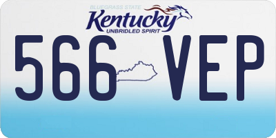 KY license plate 566VEP