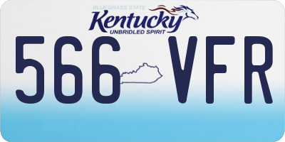 KY license plate 566VFR