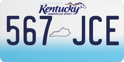 KY license plate 567JCE