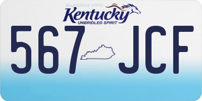 KY license plate 567JCF