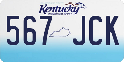 KY license plate 567JCK