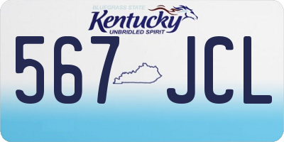 KY license plate 567JCL