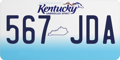 KY license plate 567JDA