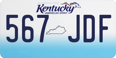 KY license plate 567JDF