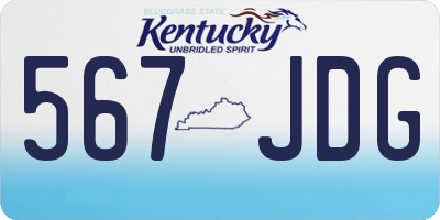 KY license plate 567JDG