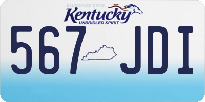 KY license plate 567JDI