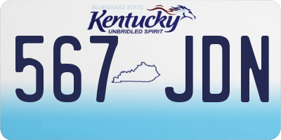 KY license plate 567JDN