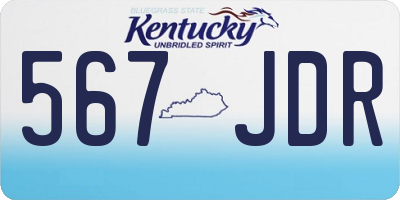 KY license plate 567JDR