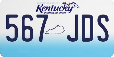 KY license plate 567JDS