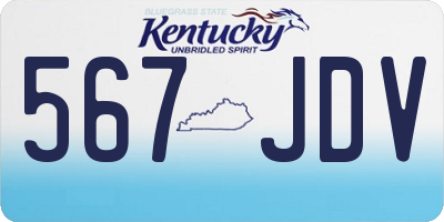 KY license plate 567JDV