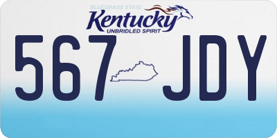 KY license plate 567JDY