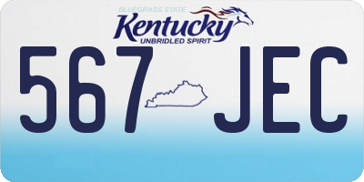 KY license plate 567JEC