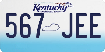 KY license plate 567JEE