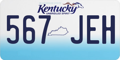 KY license plate 567JEH