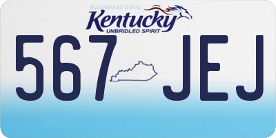 KY license plate 567JEJ