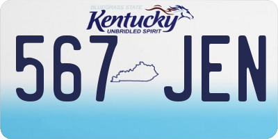 KY license plate 567JEN