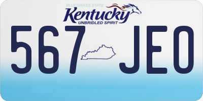 KY license plate 567JEO