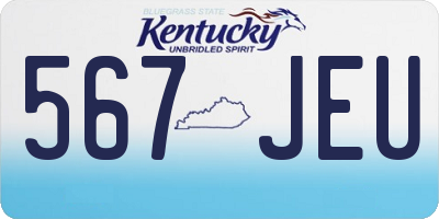 KY license plate 567JEU