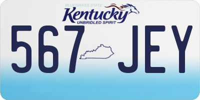 KY license plate 567JEY