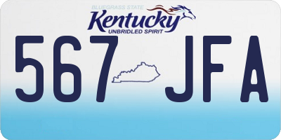KY license plate 567JFA
