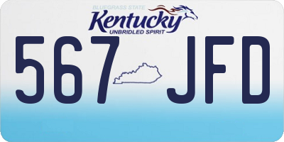 KY license plate 567JFD