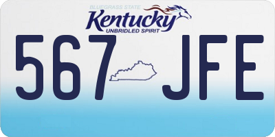 KY license plate 567JFE