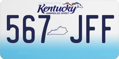 KY license plate 567JFF