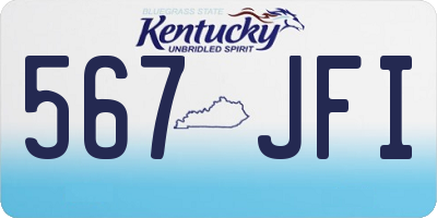 KY license plate 567JFI