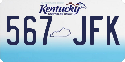KY license plate 567JFK