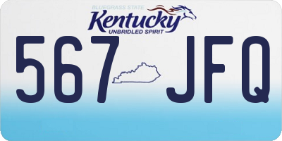 KY license plate 567JFQ